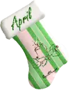green candle stocking april