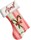 red candy cane stocking april
