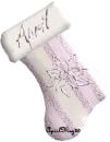 pink flower stocking april