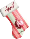 red ornament stocking april