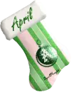 green ornament stocking april