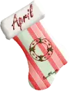 red wreath stocking april