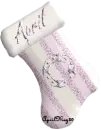 pink wreath stocking april