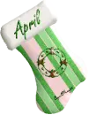 green wreath stocking april