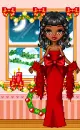 All decked out, Christmas Party Girl in a red dress!