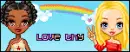 "Love thy neighbor" peace blinkie w dolls