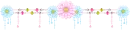 pink & blue flowers