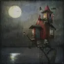 goth treehouse raining