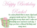 happy birthday rachel