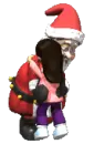 girl child hugging santa