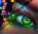 Christmas eye-w/glitter added