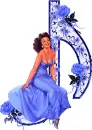 Woman on musical note