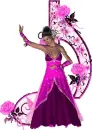 Woman on musical note