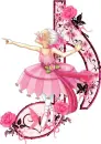 Woman on musical note