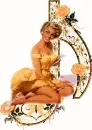 Woman on musical note