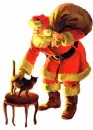 santa petting his cat