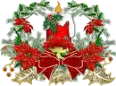 candle red poinsettas