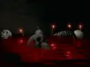skulls blood with candles