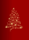Red gold star Christmas tree.