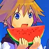 Sora and watermelon