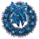 wreath blue glittered