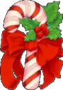candy cane and bow