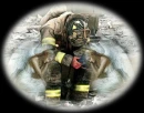 FireFighter with angels beside him..