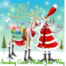 Santa & Reindeer "Sending good wishes your way"