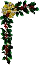 christmas page corner holly and bow
