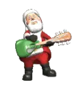 santa jamming on guitar