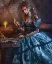 pretty lady in blue