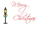 lamppost with wreath