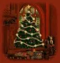 christmas tree tinsel garland with presents
