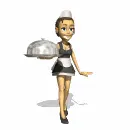 maid carrying tray