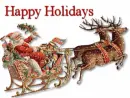 santa sleigh happy holidays