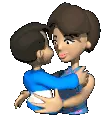 boy hugging mom