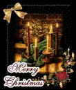 merry christmas candles glowing
