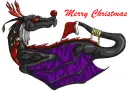 merry christmas dragon with red nose