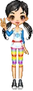 Peace girl with rainbow shirt!