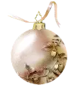 pink bauble with ribbon