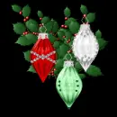 three baubles on branch