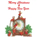merryr christmas and happy new year mouse clock