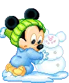 Baby Mickey & snowman