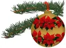 christmas ornament and pine branch