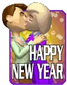new year couple kissing