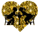 gold date heart
