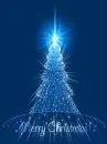 blue merry christmas tree