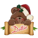 Christmas Bear with a Scroll: Dottie