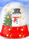 snowman tree and stars snowglobe