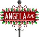red christmas street sign angela AVE